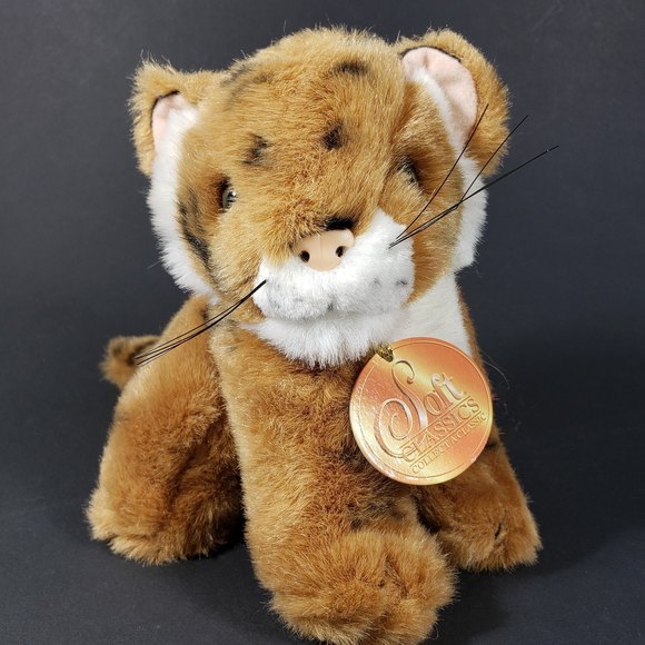 Vintage Toys R Us Tiger Cub Plush Soft Classics 1995 7 in Long w/ Neck Tush Tags - Picture 1 of 8